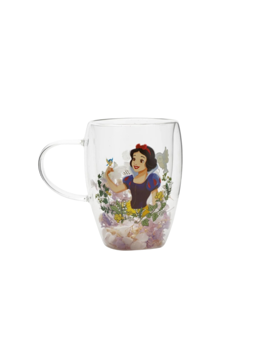 Verre avec fleurs sechées Blanche-neige Disney