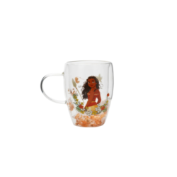 Verre avec fleurs sechées Vaiana Disney