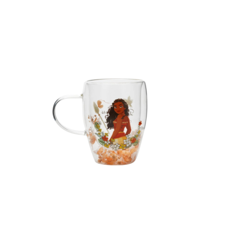 Verre avec fleurs sechées Vaiana Disney