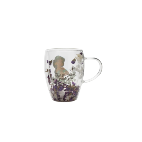 Verre avec fleurs sechées Jasmine Disney