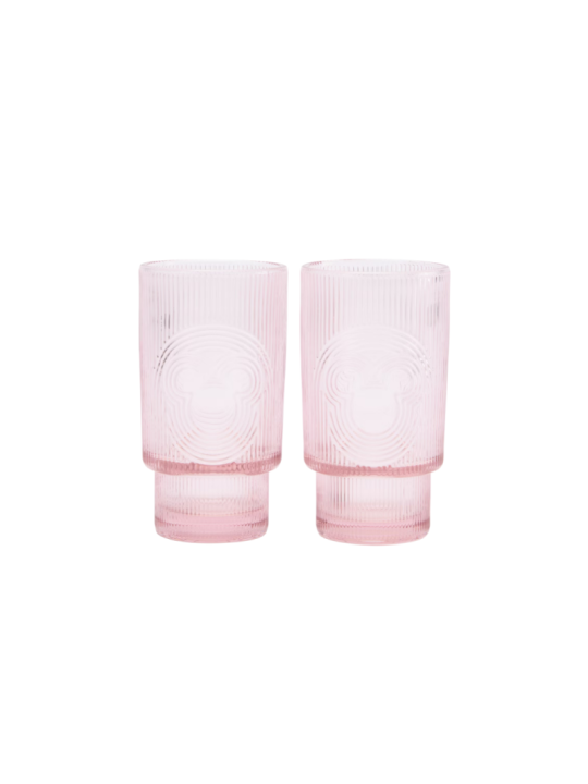 Verres à tête de Mickey roses lot de 2 Home Haven Disney