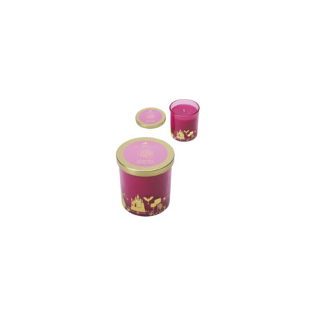 Bougie en verre La belle au bois dormant rose sauvage & vanille Disney
