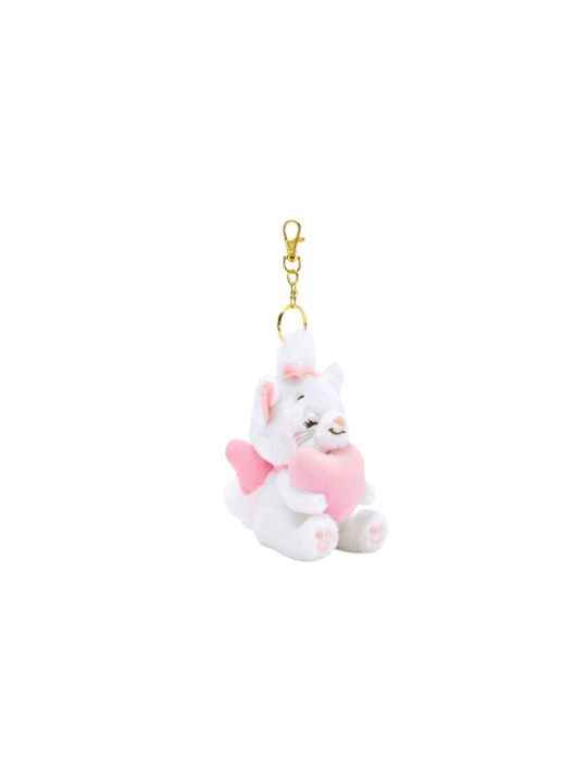 Porte-clés petite peluche Marie avec coeur Les Aristochats Disney Store Japon