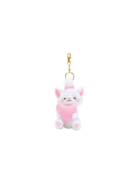 Porte-clés petite peluche Marie avec coeur Les Aristochats Disney Store Japon