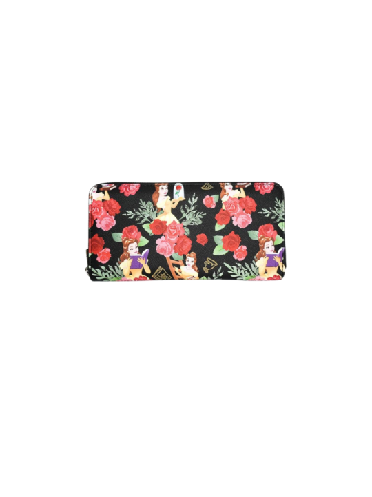 Portefeuille loungefly belle roses la belle & la bête import