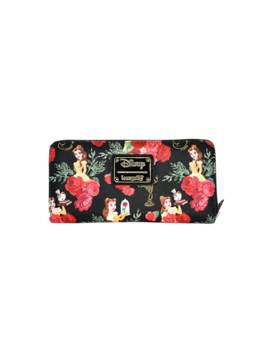 Portefeuille loungefly belle roses la belle & la bête import