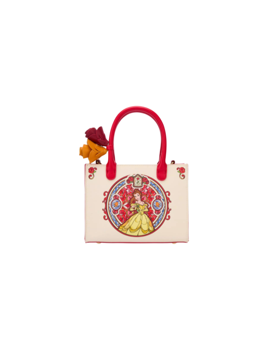 Sac a bandouliere loungefly stained glass la belle & la bête import