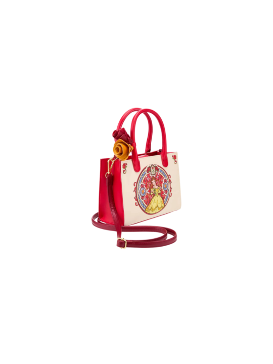 Sac a bandouliere loungefly stained glass la belle & la bête import