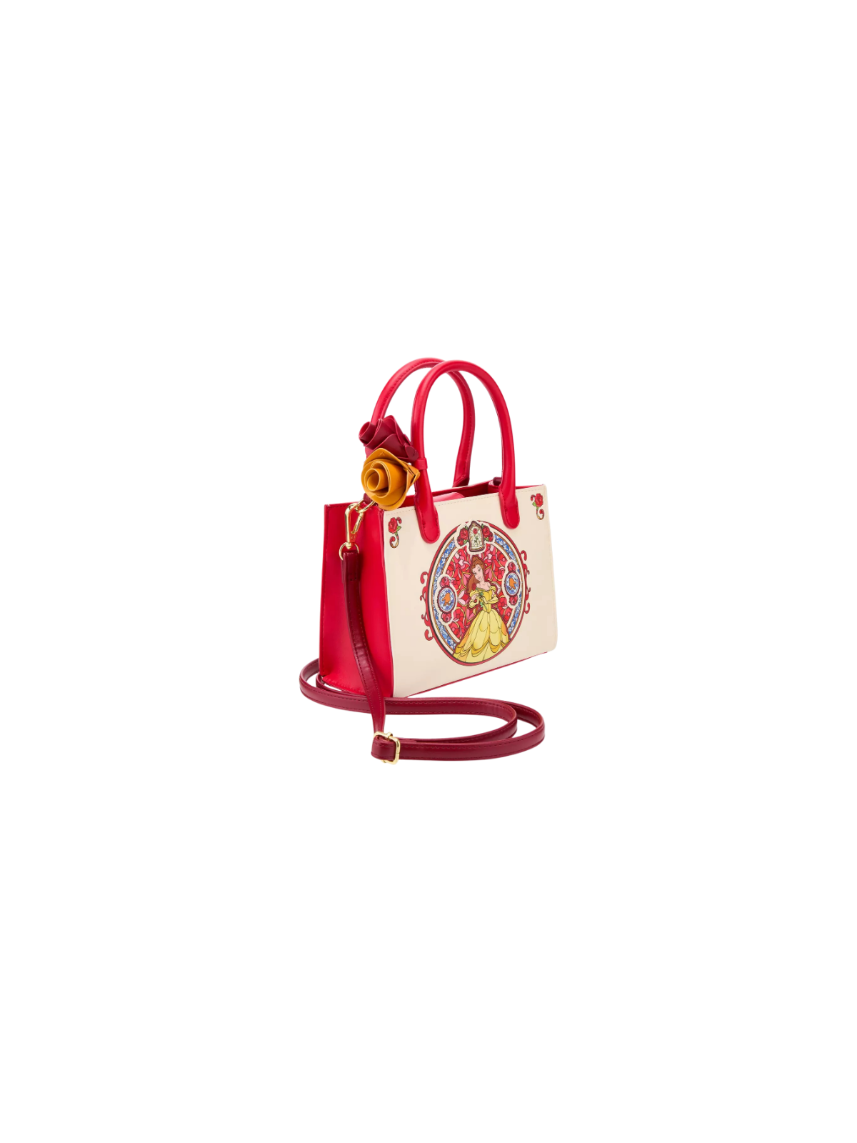 Sac a bandouliere loungefly stained glass la belle & la bête import