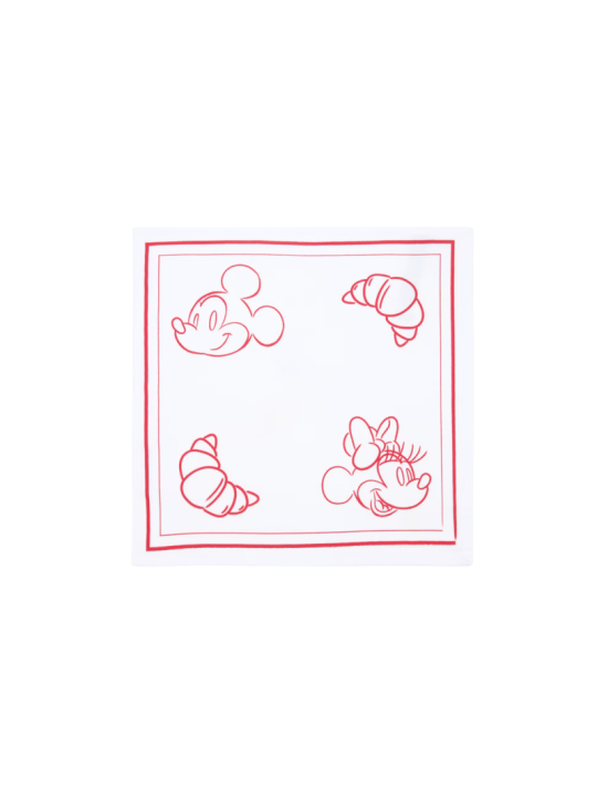 Ensemble de serviettes Mickey et Minnie style café Disney