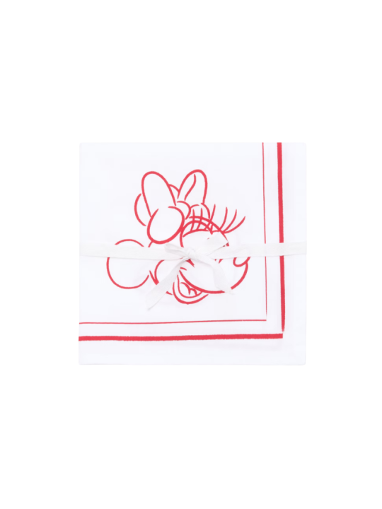 Ensemble de serviettes Mickey et Minnie style café Disney