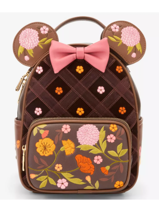 Sac à dos Minnie Mouse Velvet Floral Interchangeable Ears Disney