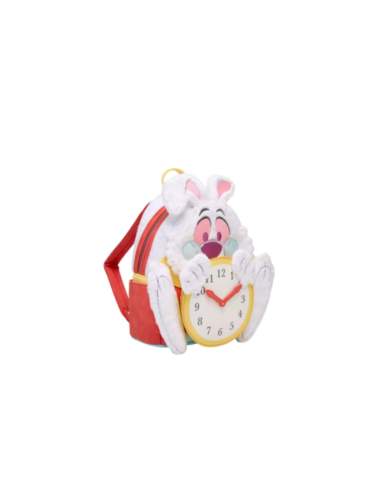Sac a dos loungefly white rabbit fuzzy alice au pays des merveilles