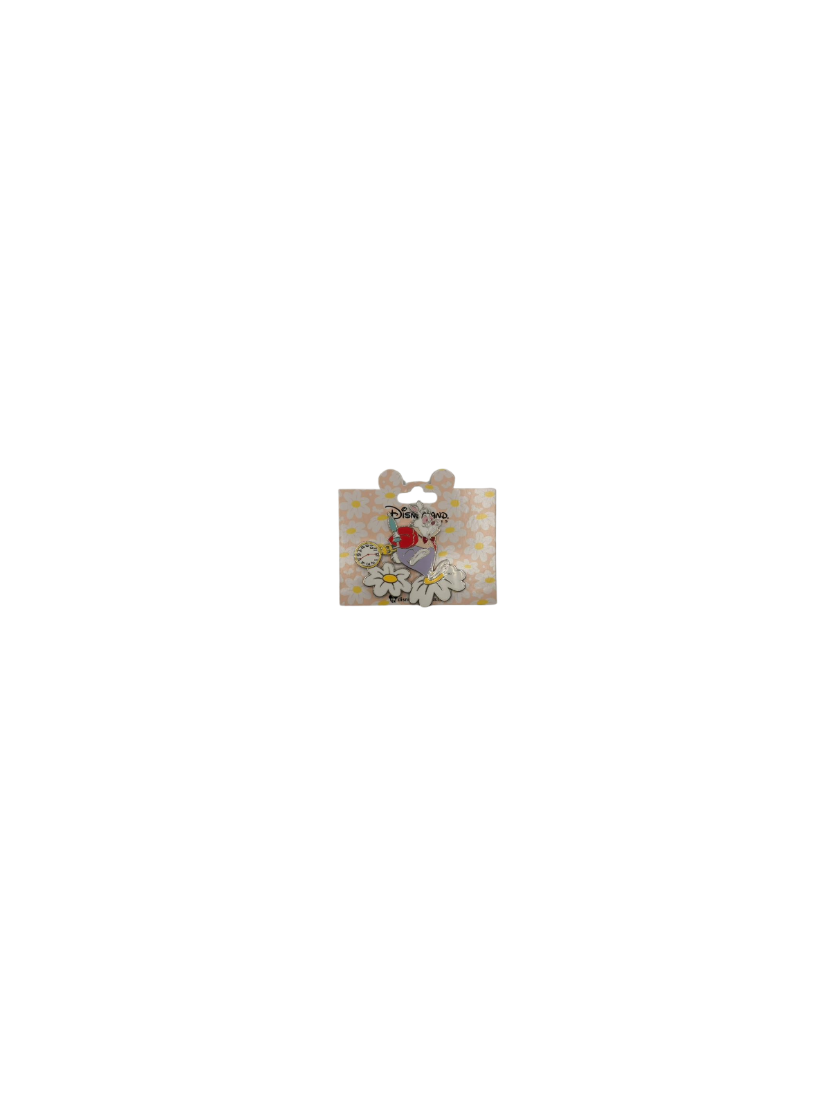 Pin's Lapin blanc floral Alice au pays des merveilles Disneyland Paris