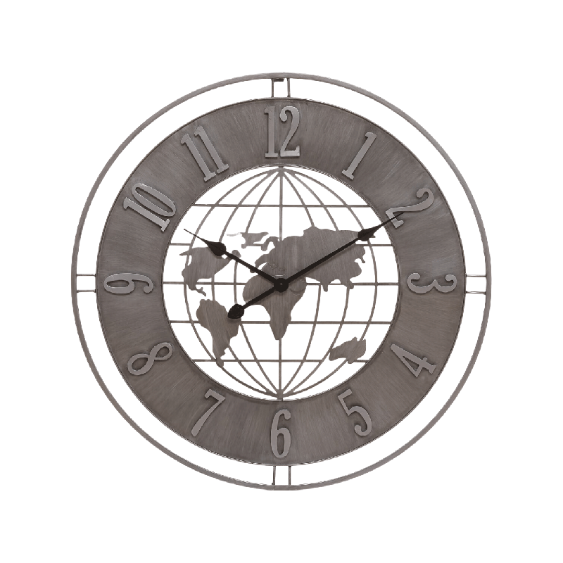 Horloge Isac Gris Ardoise D.68 cm Atmosphera