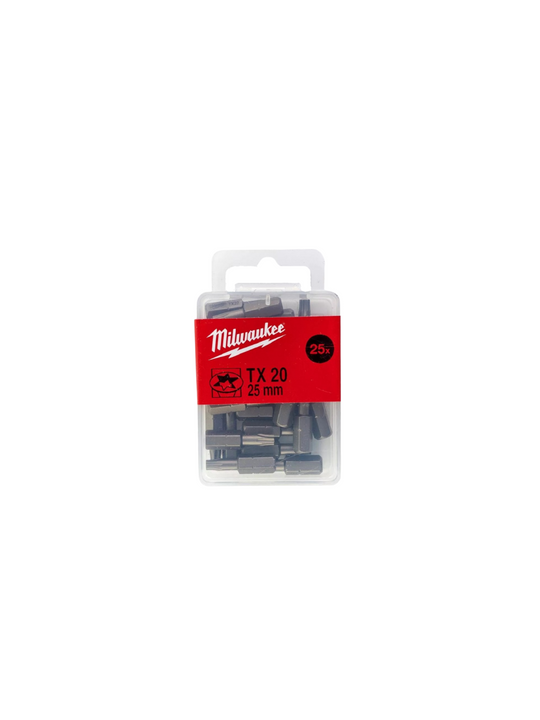 Embouts TORX TX20 25mm 25pcs - MILWAUKEE 4932399596 Qualité Professionnelle