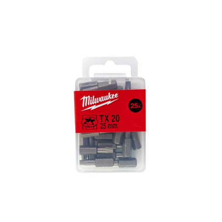 Embouts TORX TX20 25mm 25pcs - MILWAUKEE 4932399596 Qualité Professionnelle