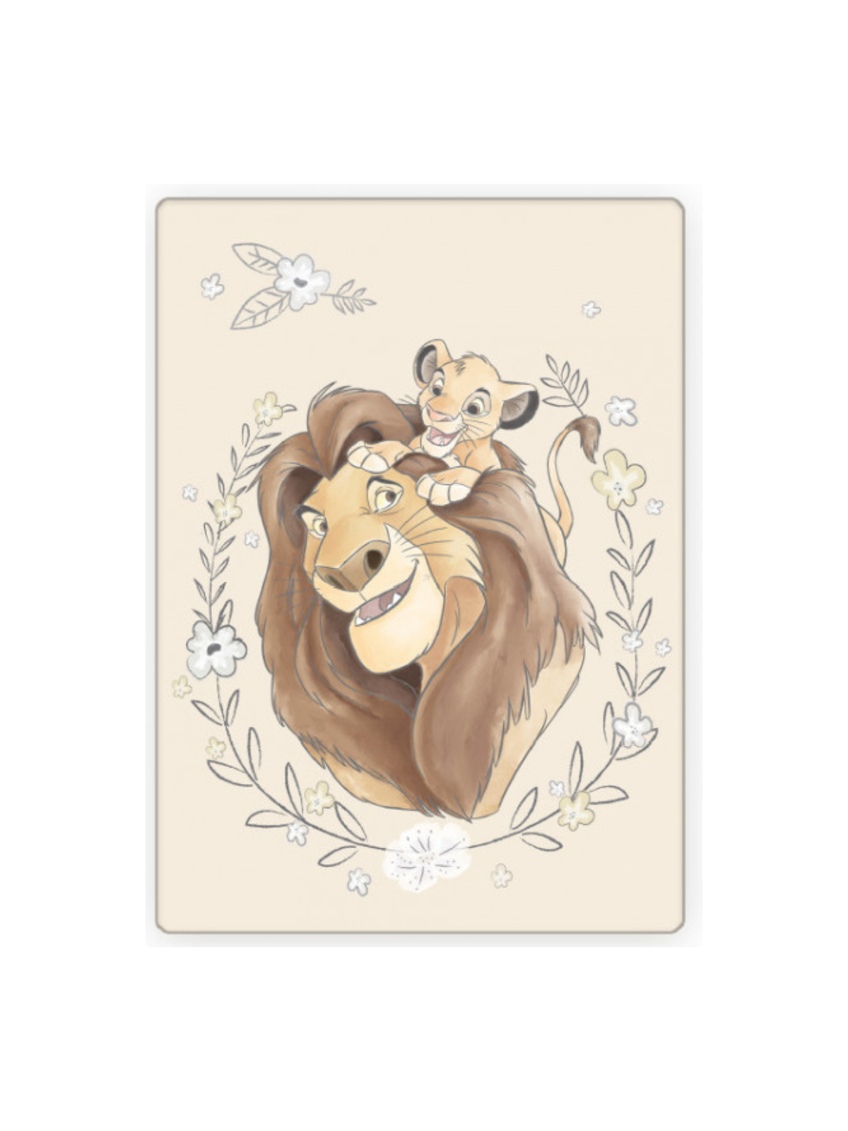 Plaid Le Roil Lion Mufasa et Simba 100 x 140 cm