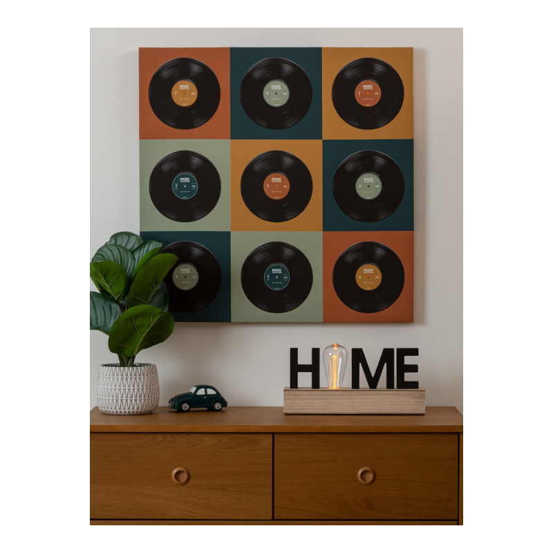 Mot à poser LED Home Atmosphera noir 16x34 cm