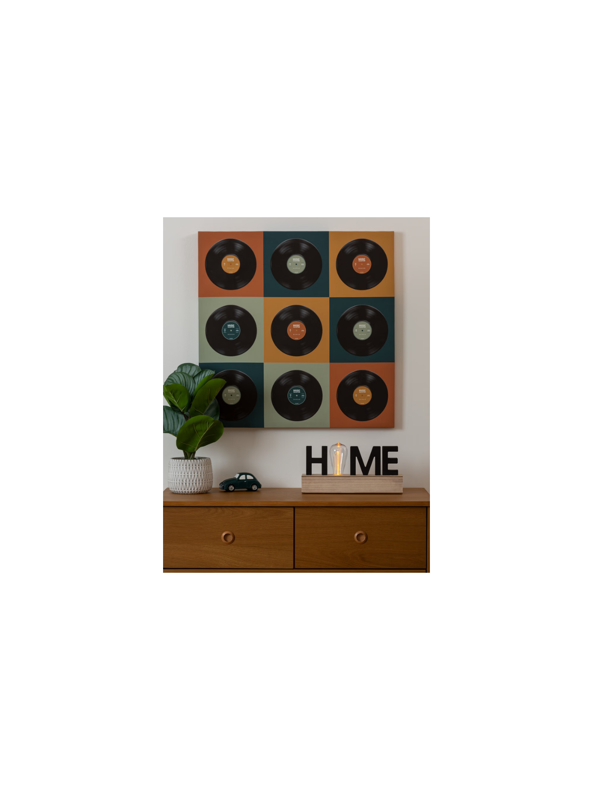 Mot à poser LED Home Atmosphera noir 16x34 cm