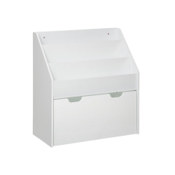 Bibliothèque enfant à roulettes 70 cm Blanc Atmosphera