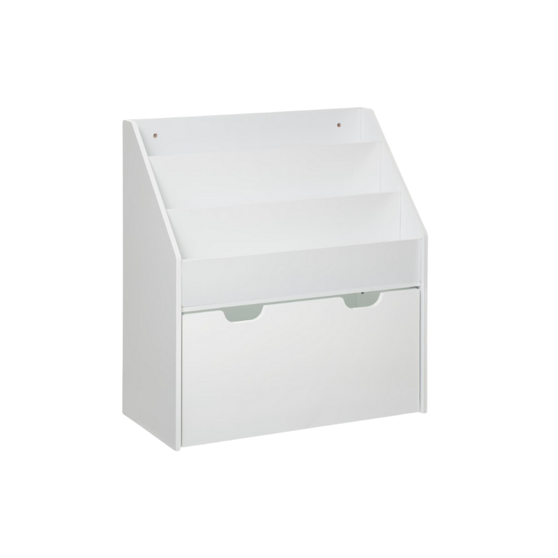 Bibliothèque enfant à roulettes 70 cm Blanc Atmosphera