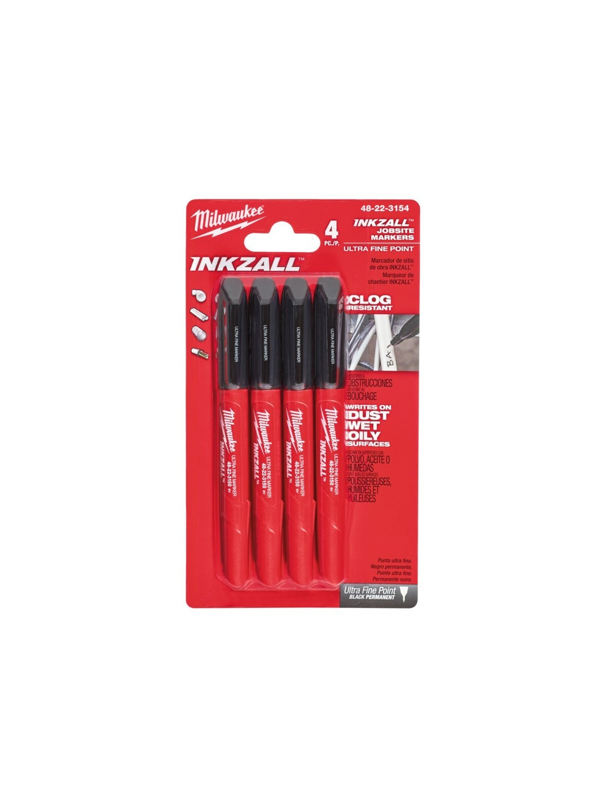 Marqueur noir x4 - MILWAUKEE 48223154