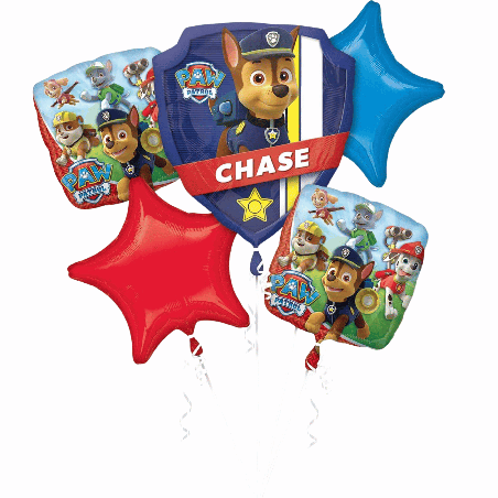 Bouquet ballons Paw Patrol Amscan 5 pièces