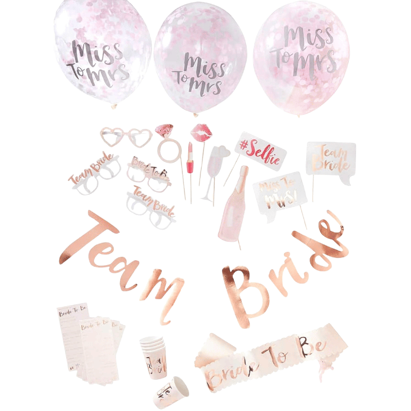 Set décoration Team Bride 8 pièces