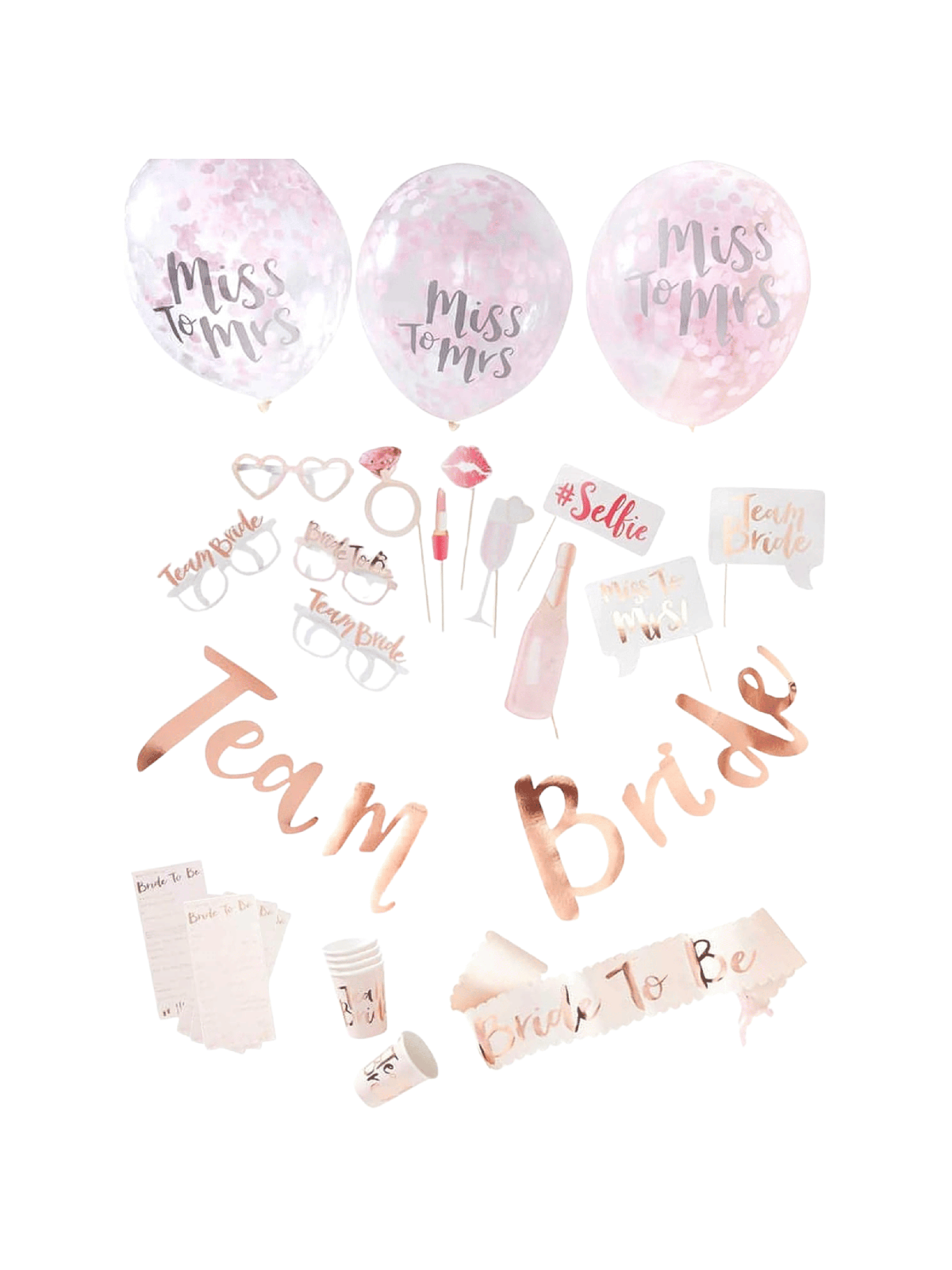 Set décoration Team Bride 8 pièces