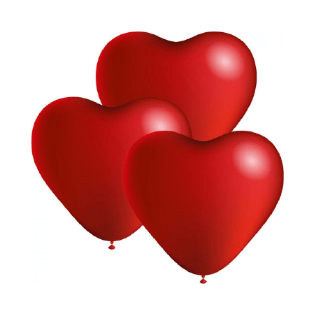 Ballons cœur rouges 24 cm x9